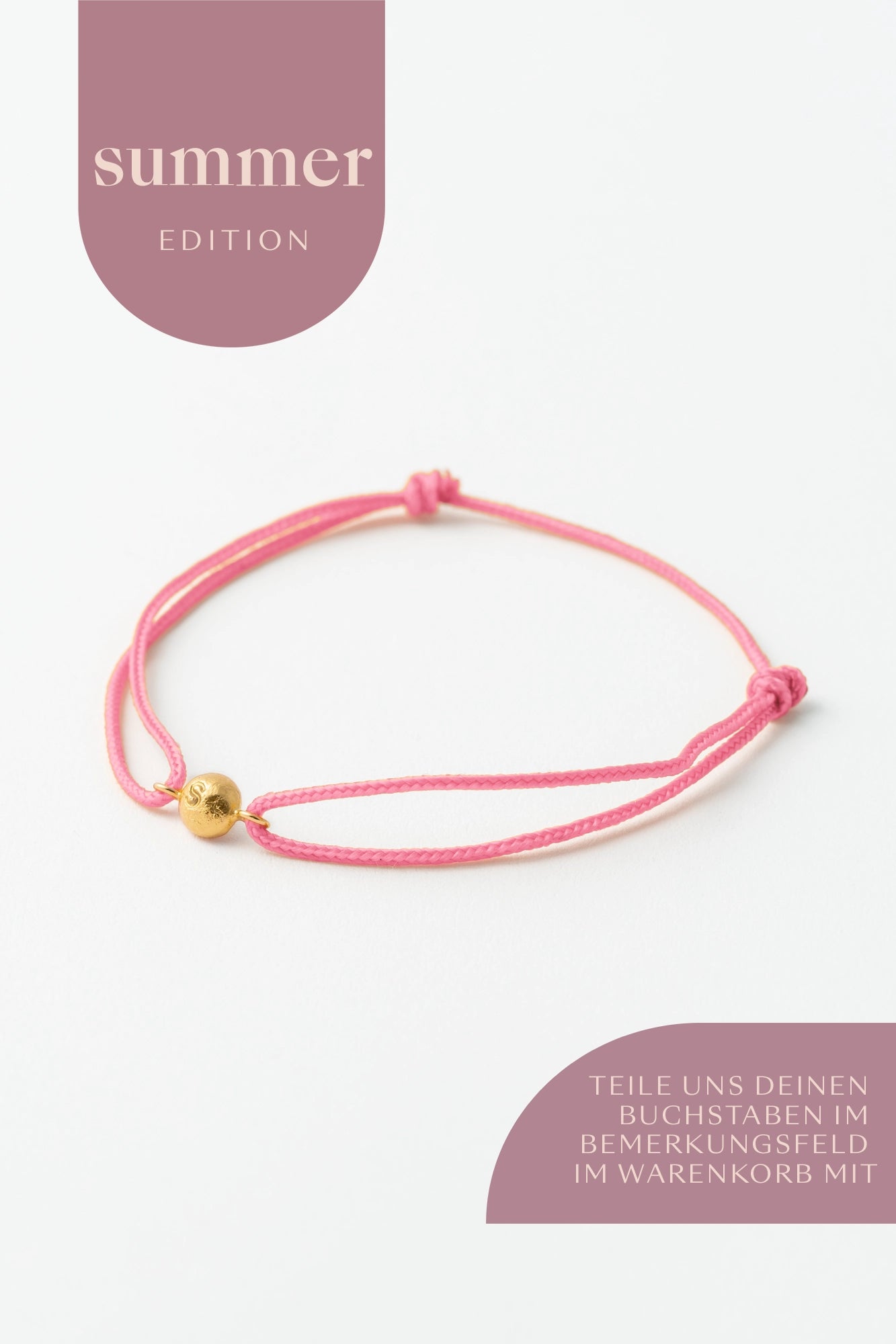Armband mit Silberkugel und bunten Stoffarmband, personalisiert mit Buchstaben