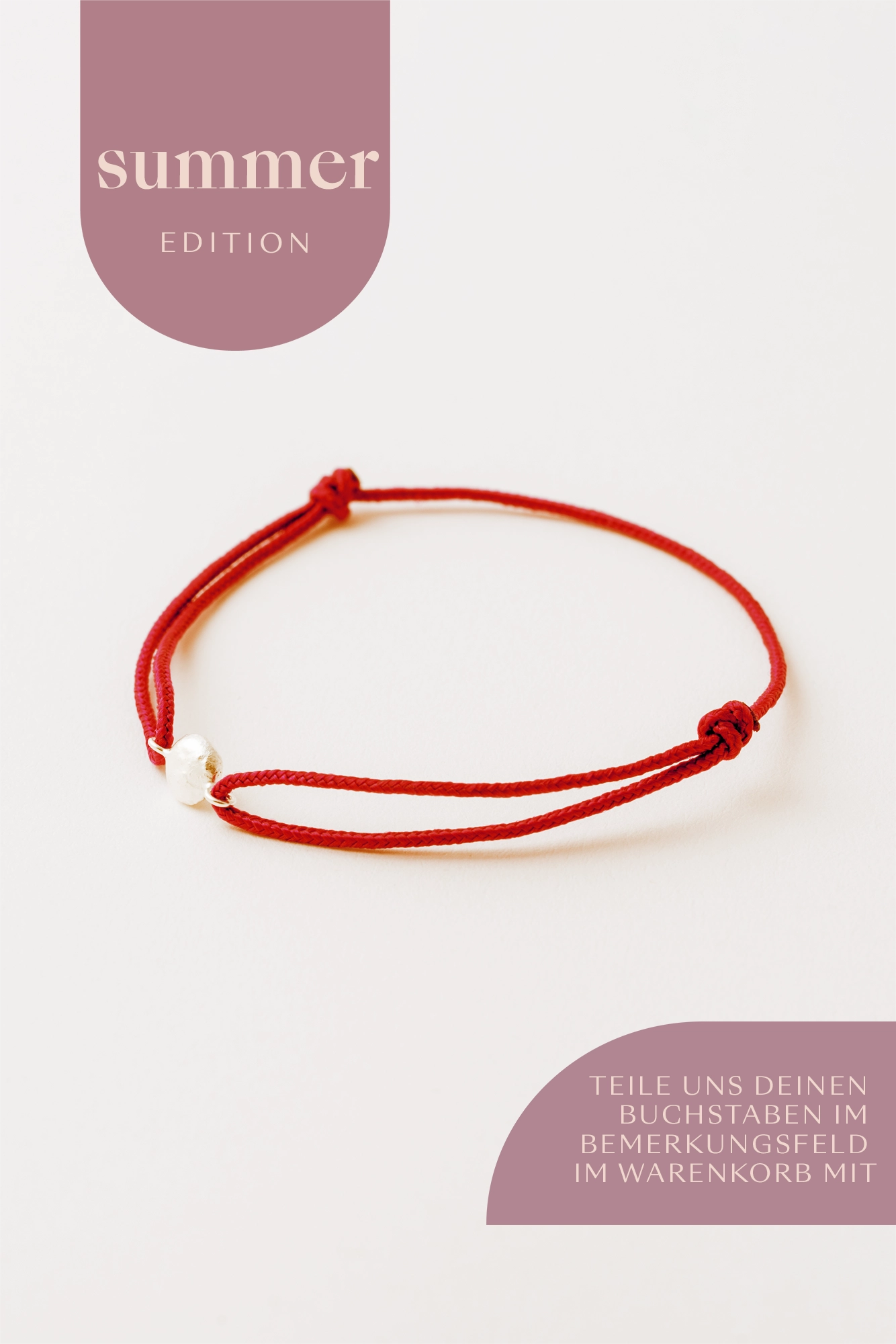 Armband mit Silberkugel und bunten Stoffarmband, personalisiert mit Buchstaben